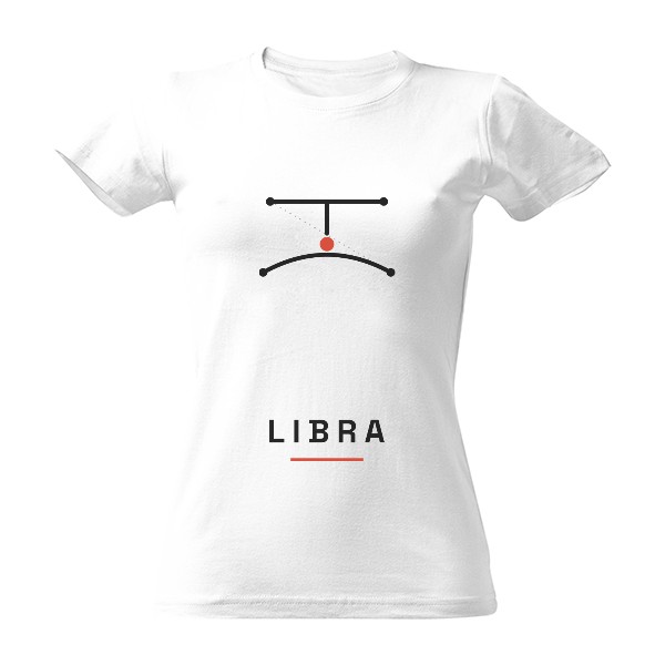 Tričko s potiskem Libra – znamení zvěrokruhu anglicky (dámské)