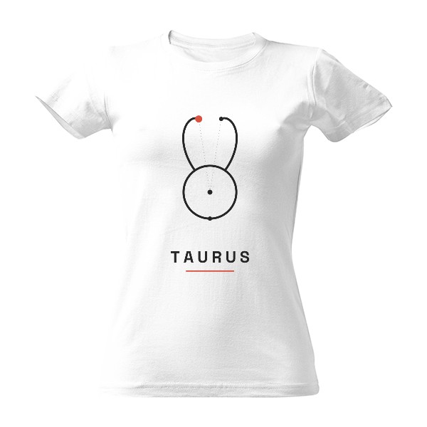 Tričko s potiskem Taurus – znamení zvěrokruhu anglicky (dámské)